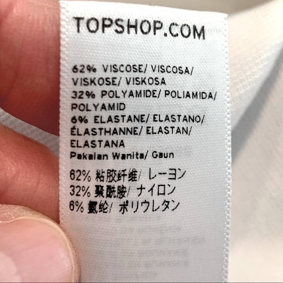 TOPSHOP Knit Fit & Flare Skater Dress Open Back Zipper White Shimmer Metallic - Picture 16 of 16